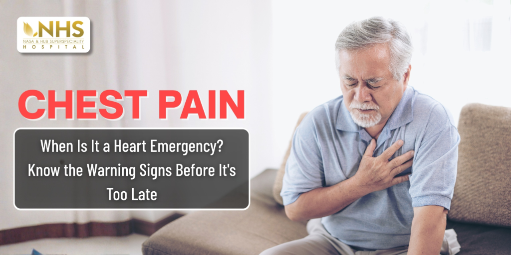 NHS Hospital awareness creative: Chest Pain — When Is It a Heart Emergency?