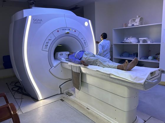 The GE silent MRI suite at NHS Hospital