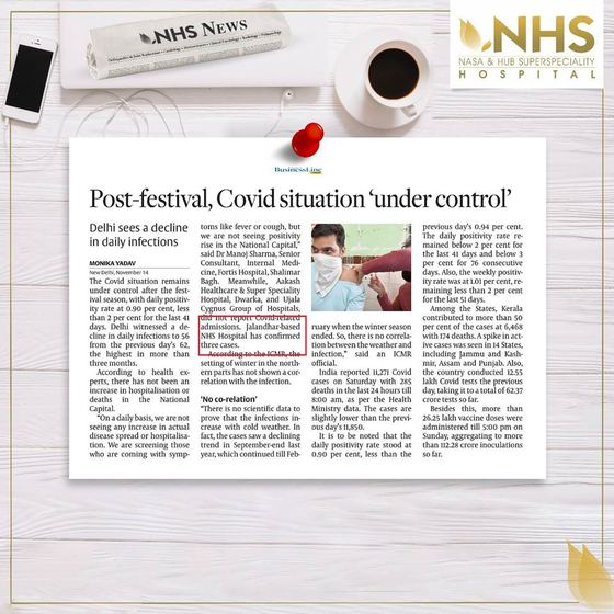 Press clipping headlined Post-festival, Covid situation under control