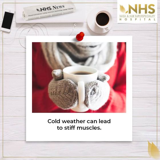 Press clipping headlined Cold weather can lead to stiff muscles