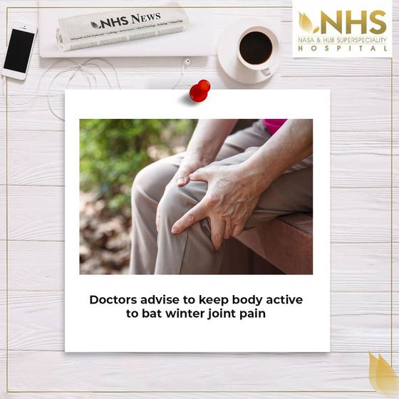 Press clipping headlined Doctors advise to keep body active to beat winter joint pain