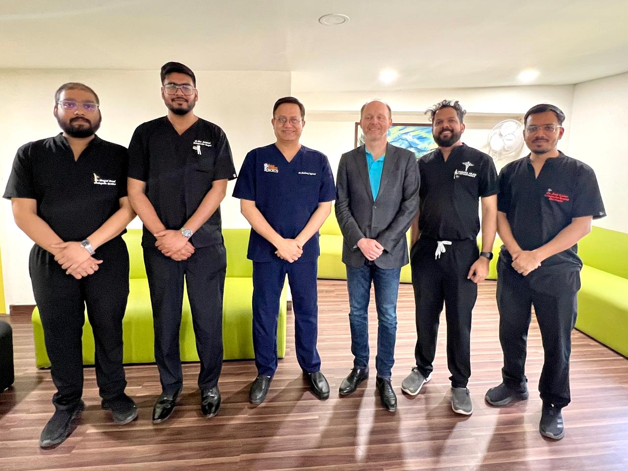 The NHS Ortho Robotics clinical team photographed at the hospital