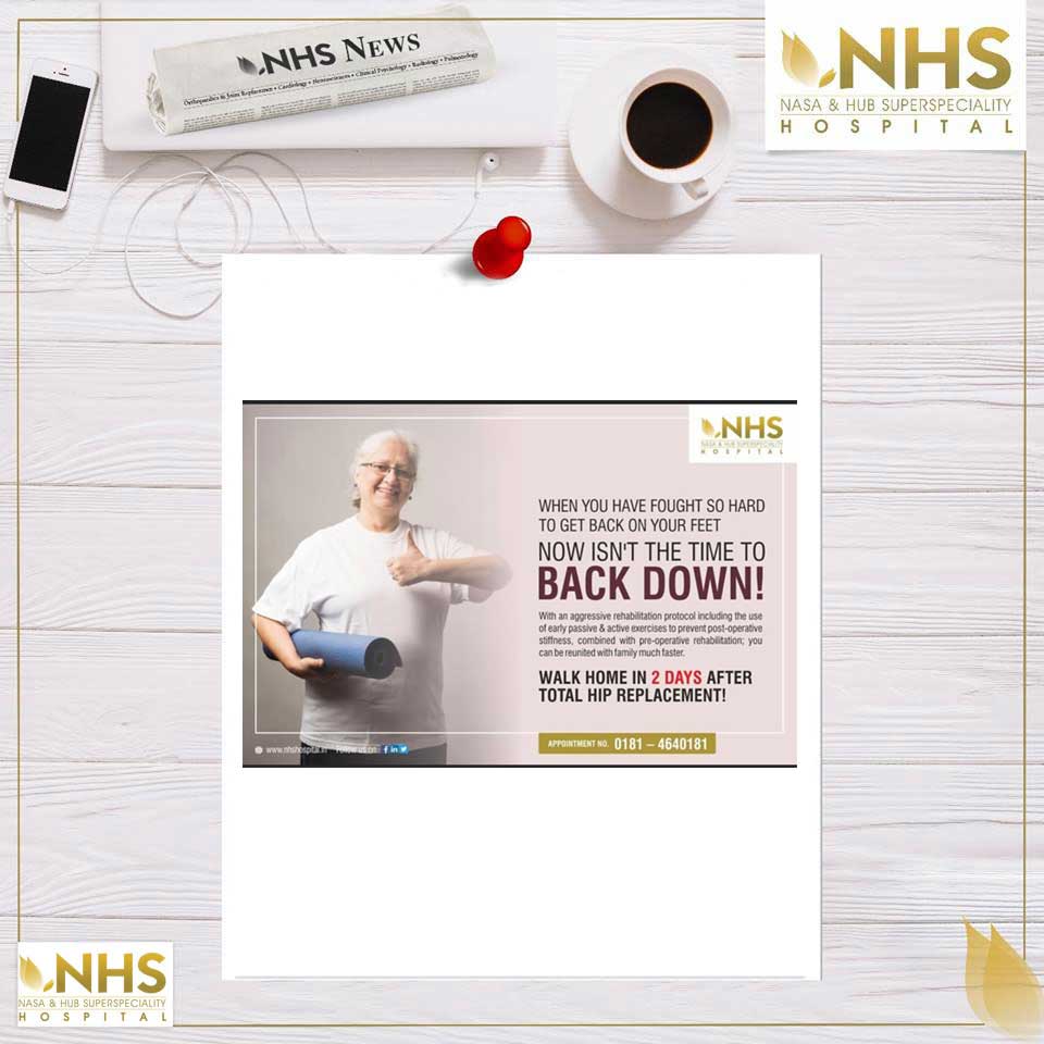 NHS creative: Walk home in 2 days after total hip replacement